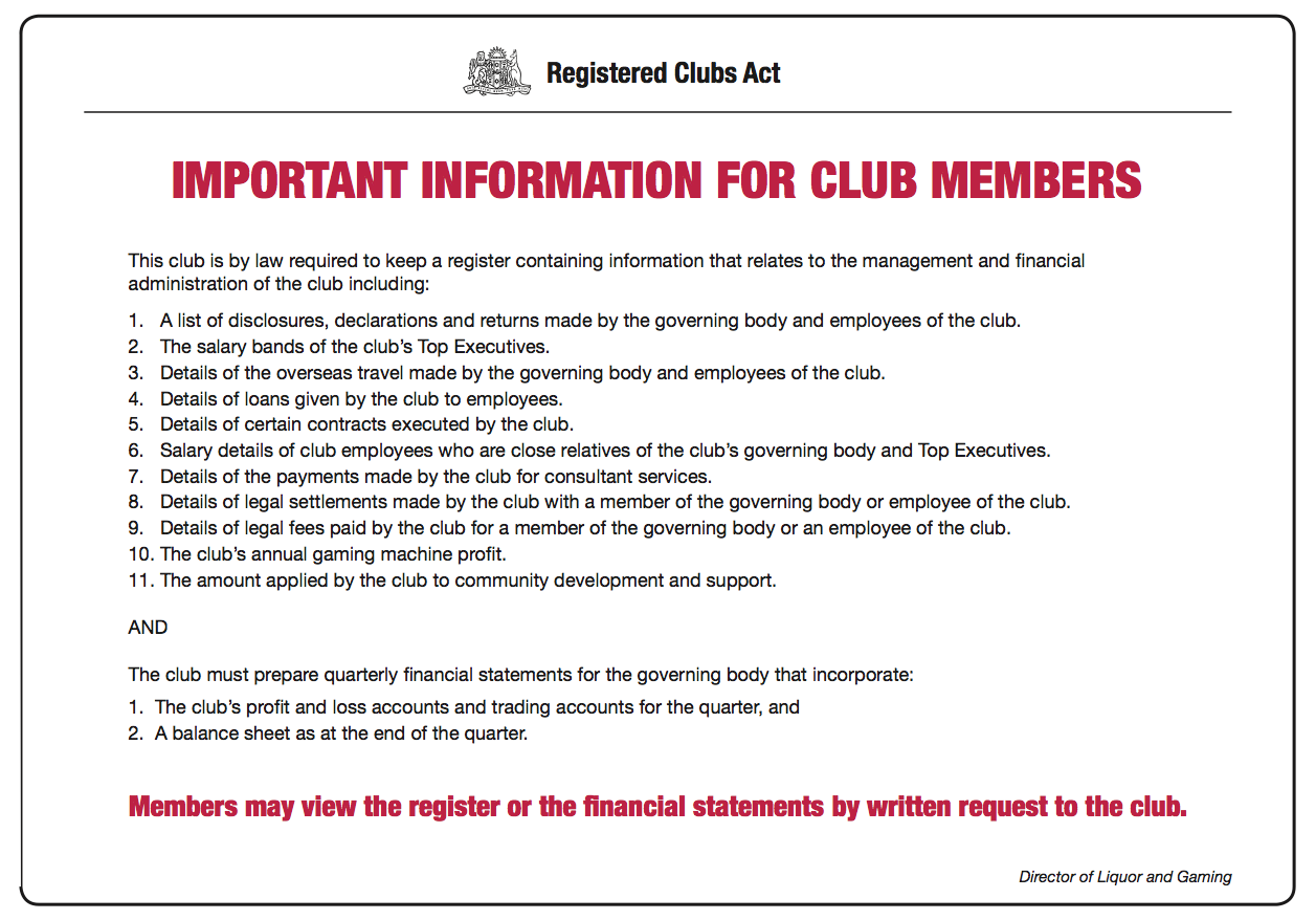 clubs act